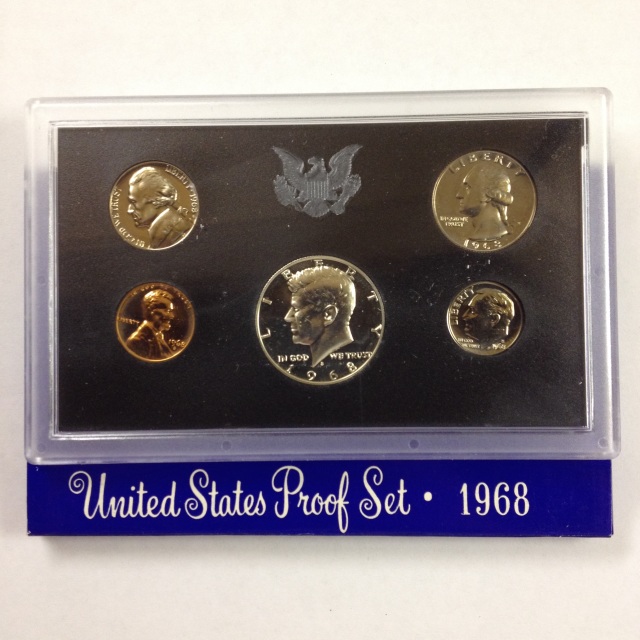 1968 United States Mint Proof Set 40% Silver Kennedy 